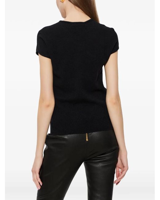 Balmain Black Lion-Head Plaque T-Shirt