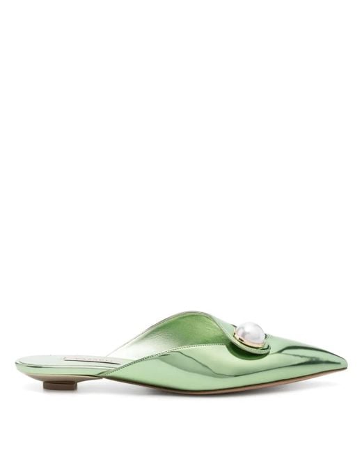Casadei Green Blade Mules