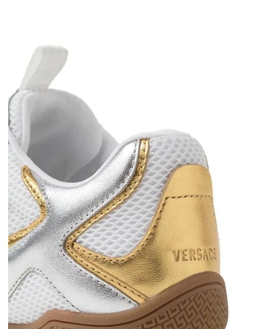 Versace White Galaxia Metallic Sneakers