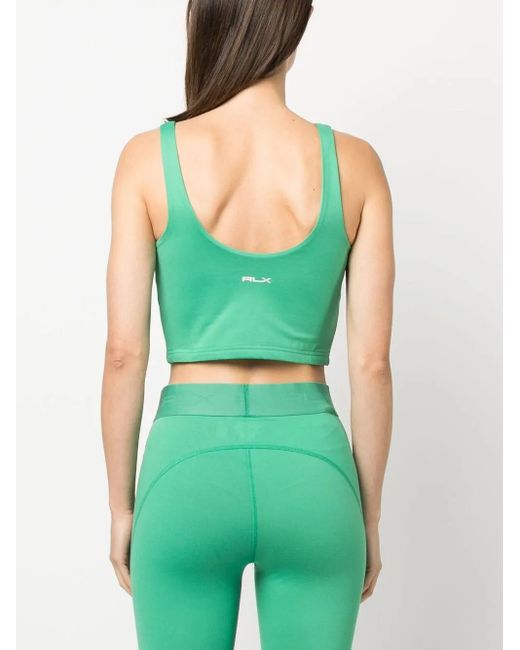 Ralph Lauren Green Scoop-Neck Cropped Tank Top