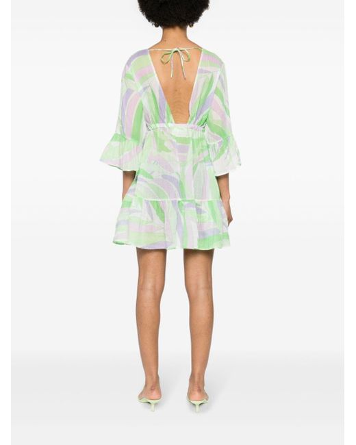 Mc2 Saint Barth Green Kleid mit abstraktem Muster