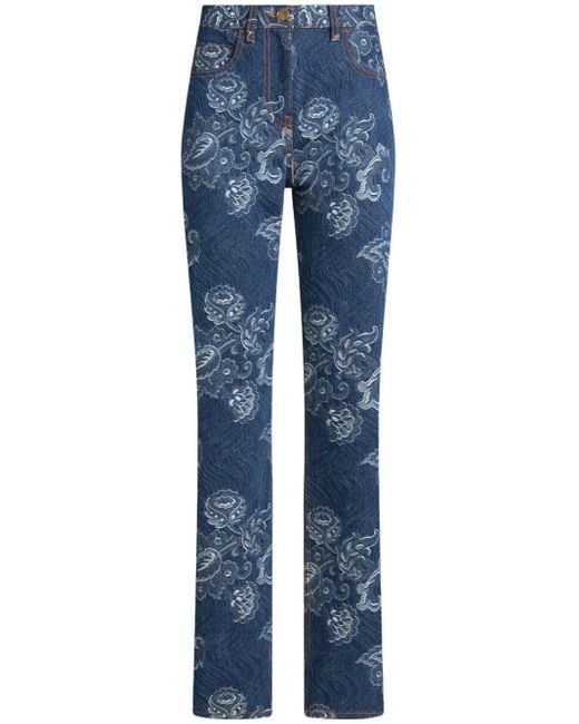 Etro Jeans Met Jacquard -effect in het Blue