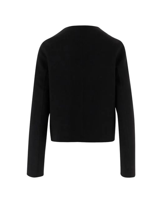 Ferragamo Black Gancini-Button Round-Neck Jacket