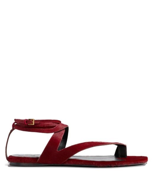 Khaite Aimee Ankle-strap Sandal Red