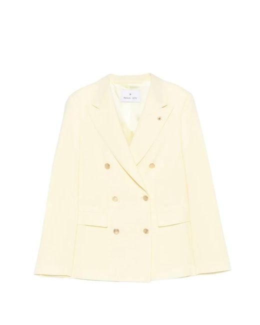 Manuel Ritz Natural Double-Breasted Jacket
