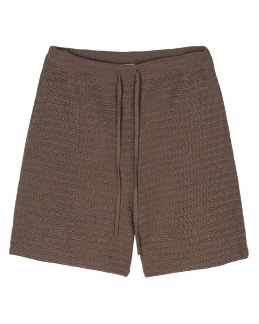 Nanushka Brown Caden Crochet-knit Shorts for men