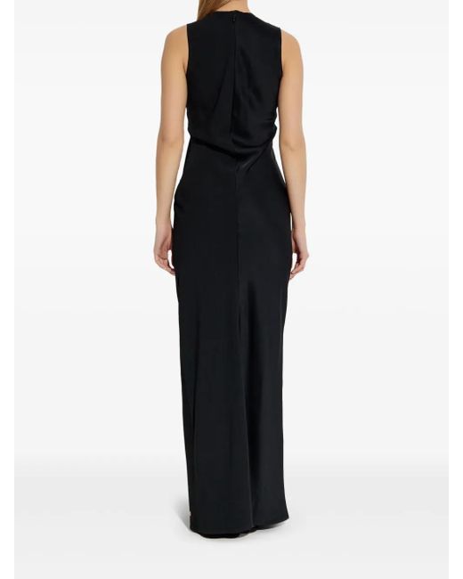 AMI Mouwloze Midi-Jurk in het Black