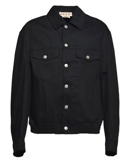 Marni Denim Jack Met Knopen in het Black voor heren