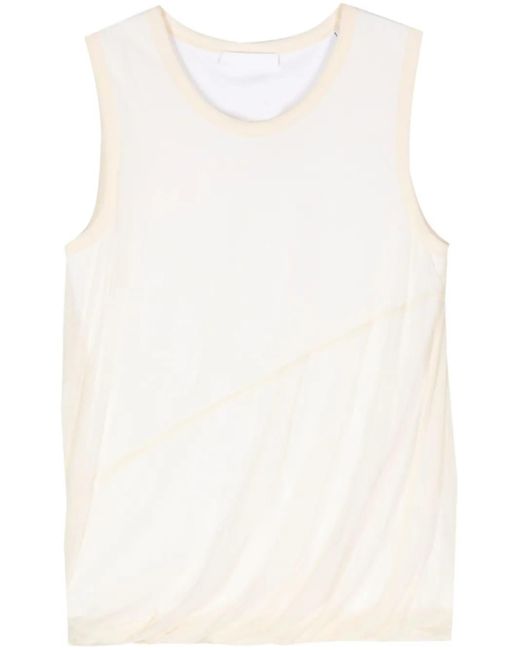 Helmut Lang White Bubble Cotton Tank Top