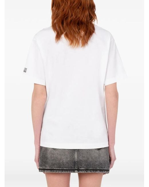 Love Moschino Red Printed Cotton Jersey T-Shirt