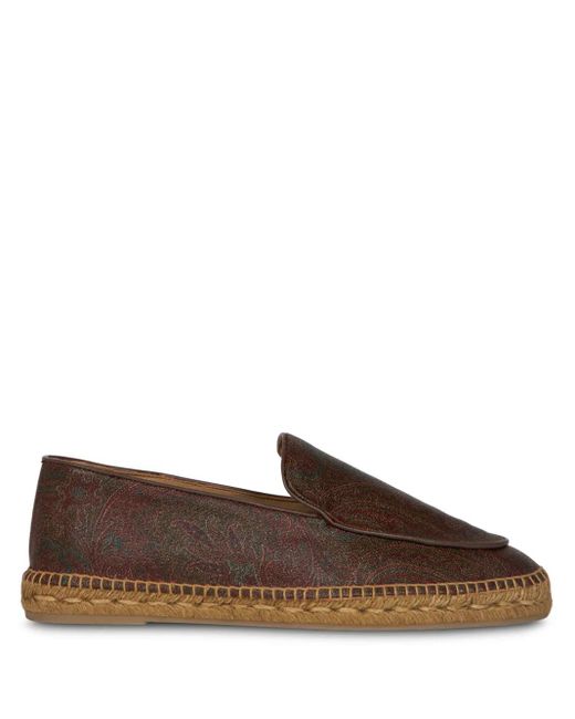 Etro Brown Leather Espadrilles for men