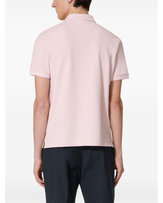 Valentino Garavani Pink Vlogo Signature Cotton Polo Shirt for men