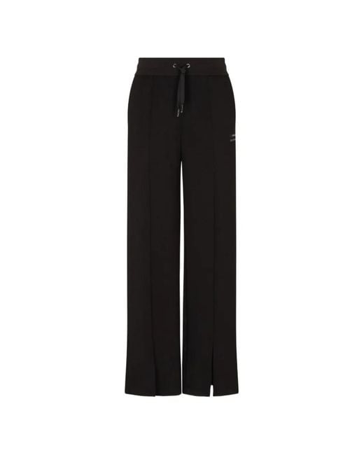 ARMANI EXCHANGE Black Split-Detail Track Pants