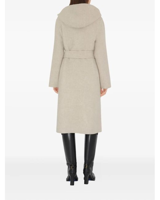 Burberry Natural Hooded Cashmere Coat