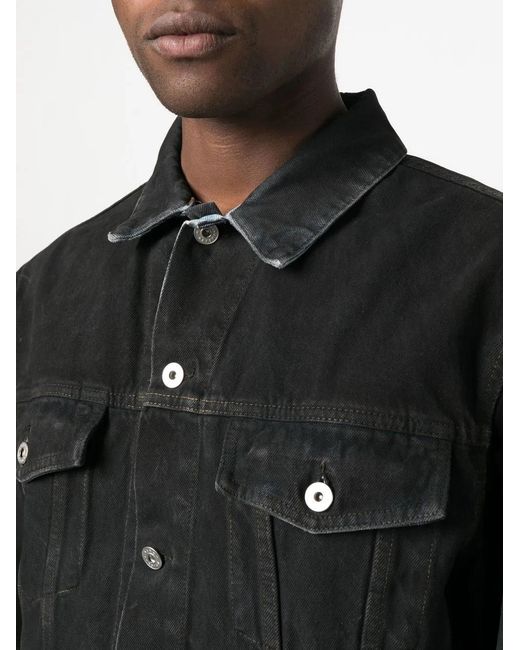 Heron Preston Black Gradient-Effect Regular Denim Jacket for men