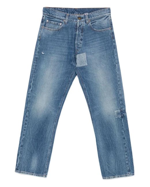 Maison Margiela Blue Whiskering-Effect Jeans for men