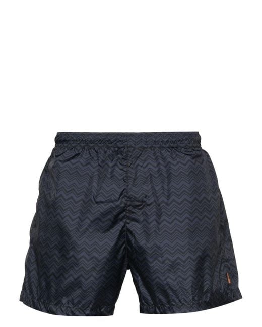 Missoni Blue Zigzag-print Swim Shorts for men