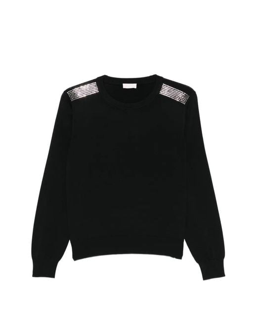 Liu Jo Black Crystal-Embellished Sweater