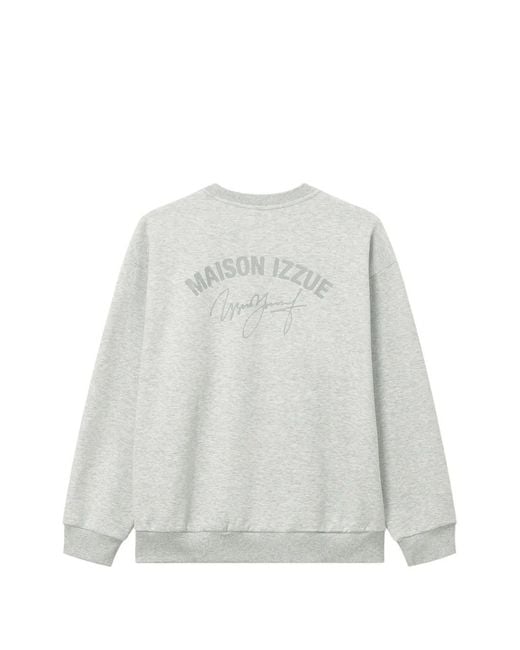 Izzue White Logo-Patch Crew-Neck Sweater for men