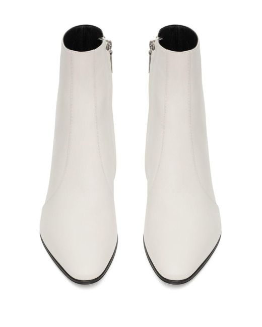 Saint Laurent White Vassili 60 Leather Boots for men
