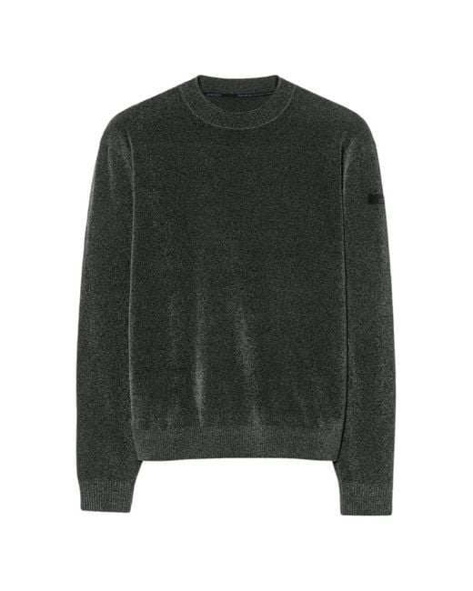 Rrd Black Crew-Neck Ribbed-Trim Sweater for men