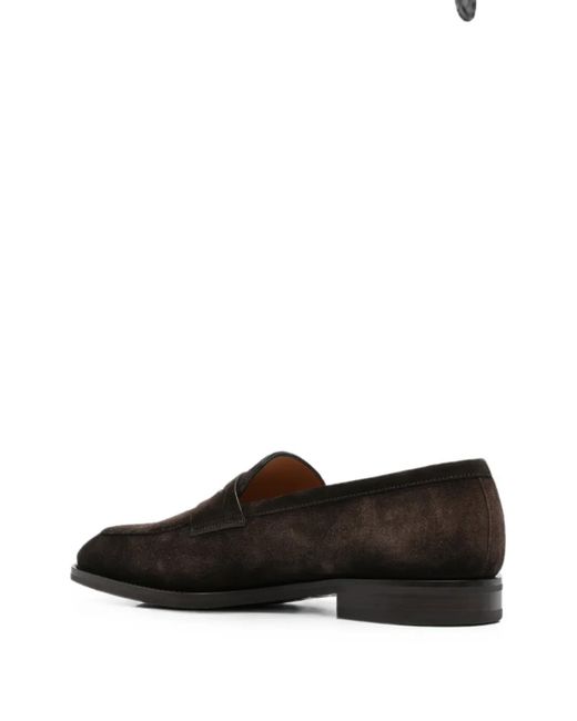Santoni White Adrian Suede Loafers for men