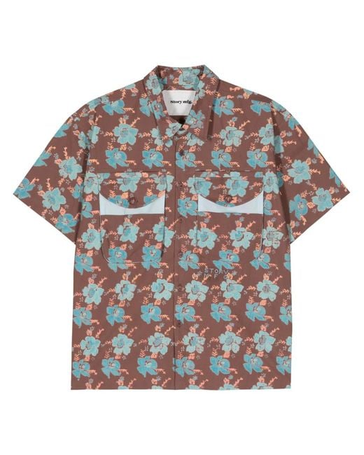 STORY mfg. Overhemd Met Bloemenprint in het Gray voor heren