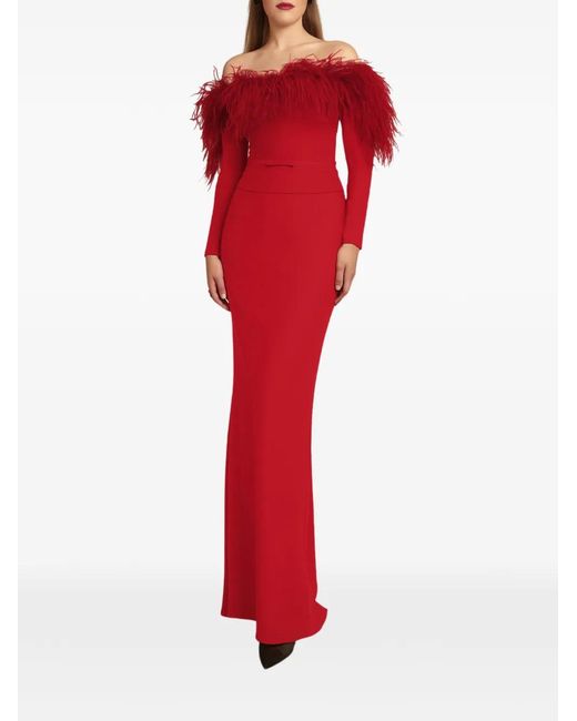 Gemy Maalouf Red Off-Shoulder Maxi Dress