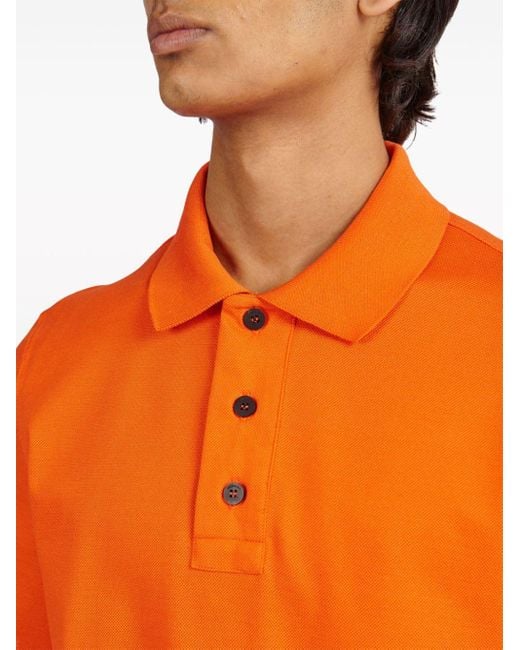 Polo con cuello de polo Ferragamo de hombre de color Orange