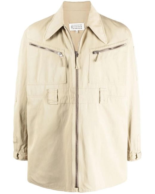 Maison Margiela Natural Zipped-Up Fastening Sports Jacket for men