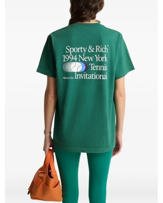 Sporty & Rich Green Tennis-Graphic Tee