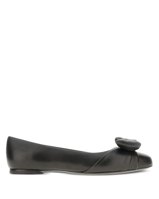 Ferragamo Black Ballerines Vara