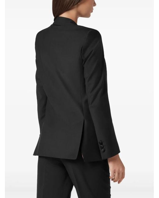 Philipp Plein Black Wool Boxy Blazer Skull Strass