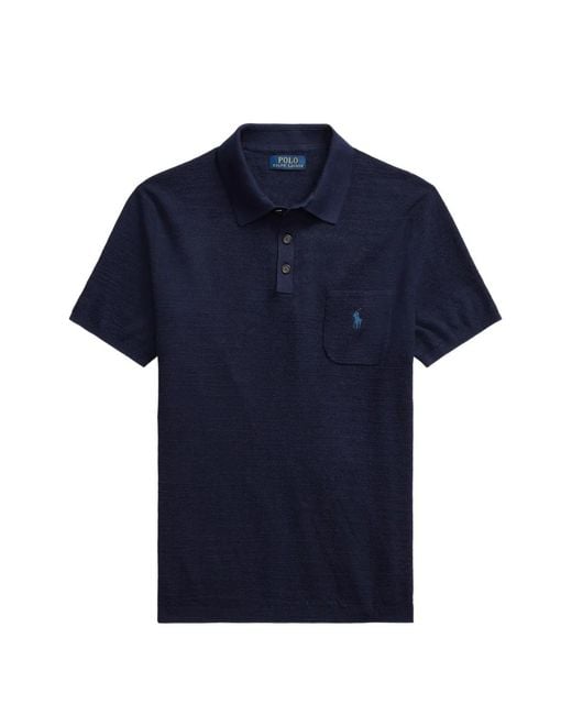 Polo Ralph Lauren Blue Chest-Pocket Polo Shirt for men