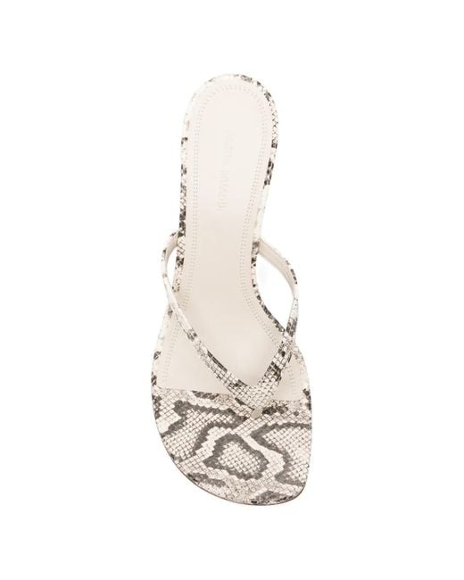 AMINA MUADDI White Juliette Snakeskin-Effect Sandals