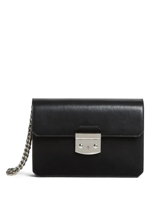 DSquared² Black Logo-Engraved Leather Clutch Bag for men