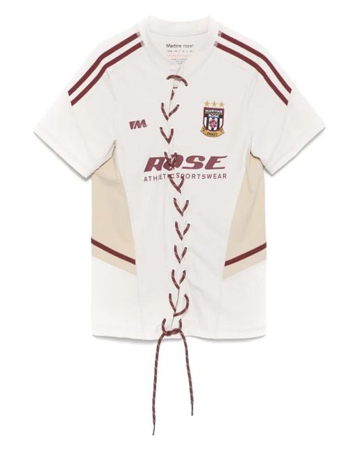 Martine Rose White Lace-Up Top