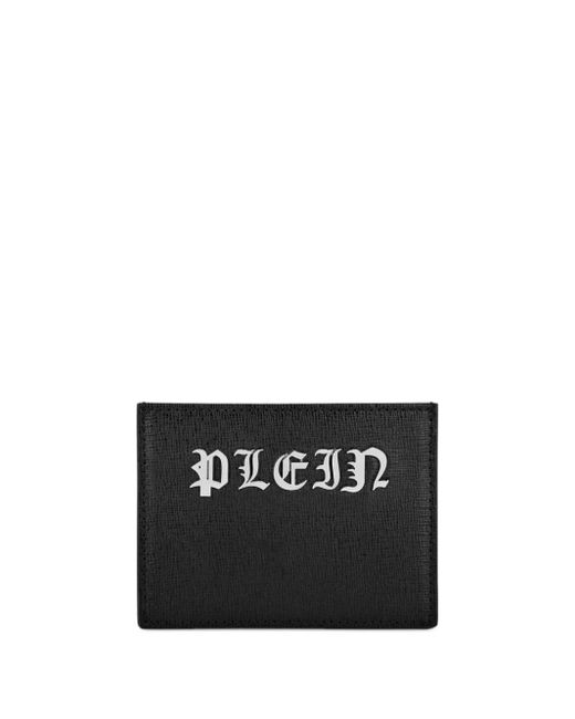 Tarjetero con placa del monograma Philipp Plein de hombre de color Black