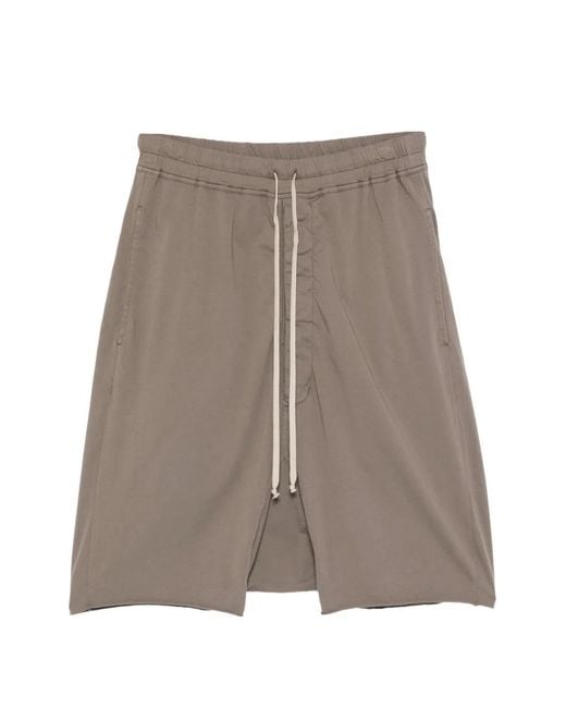 Rick Owens Gray Drawstring Shorts for men