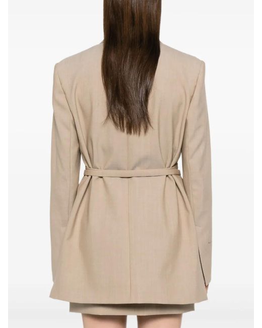 Sportmax ベルテッド ジャケット Natural