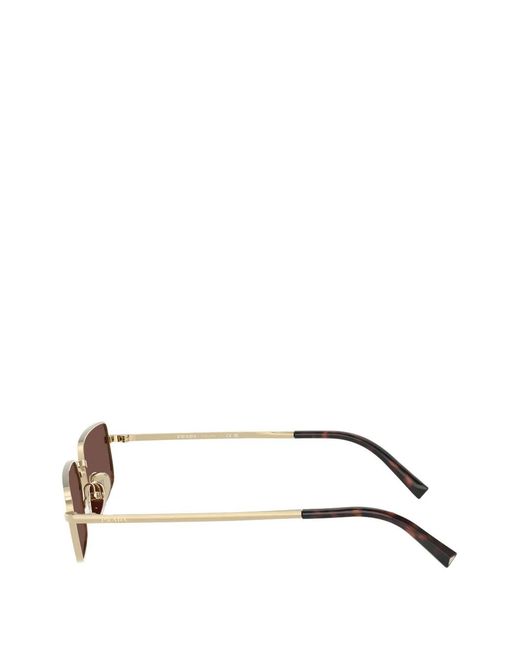 Prada Metallic Rectangular-Frame Sunglasses