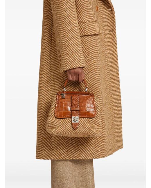 Ermanno Scervino Brown Liza Herringbone Tote Bag