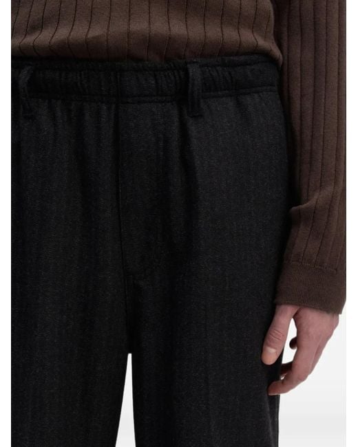 Another Aspect Black Pinstripe-Pattern Trousers for men