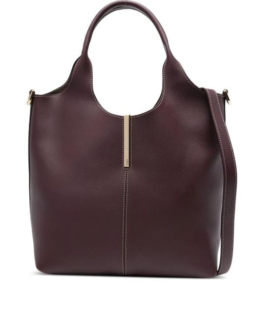 Bolso shopper de piel Tod's de color Purple