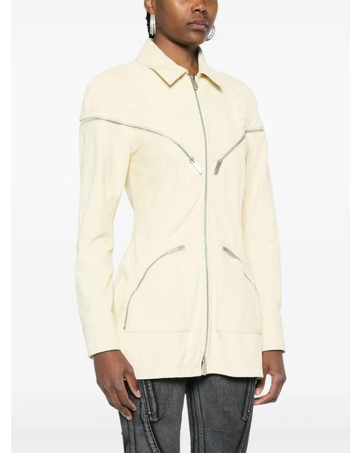 Gcds Natural All-Around-Zip Suede Jacket