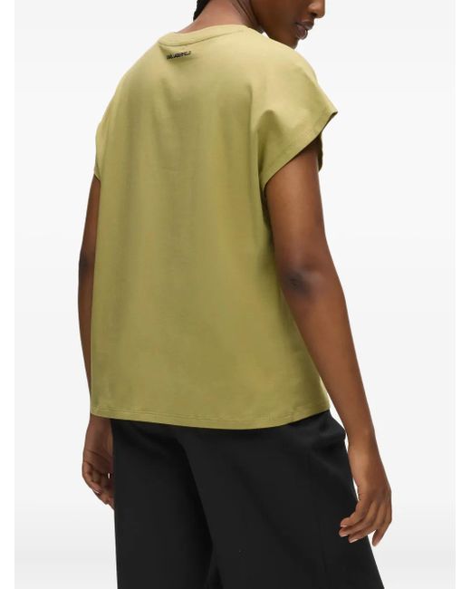 Karl Lagerfeld Green Rue St-Guillaume Design Glitter T-Shirt