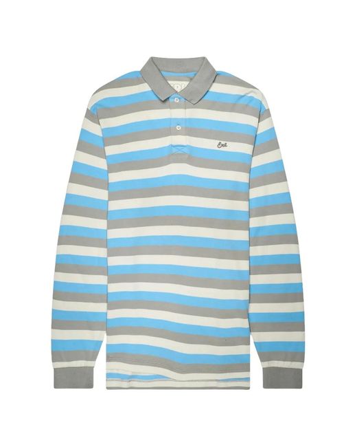 ERL Blue Striped Long-Sleeve Polo Shirt for men