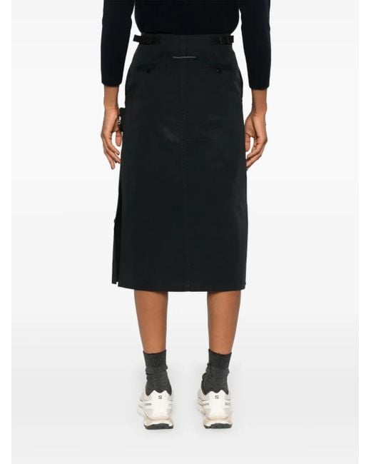 MM6 by Maison Margiela Black Single Stitch-Logo Cargo Skirt