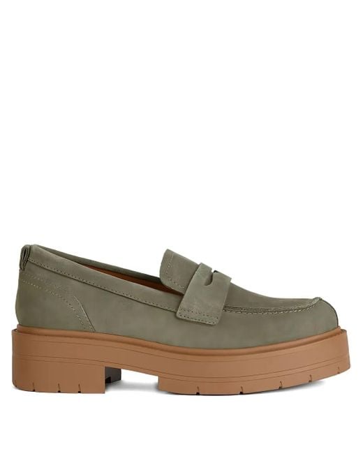 Geox Brown Penny Platform Loafers
