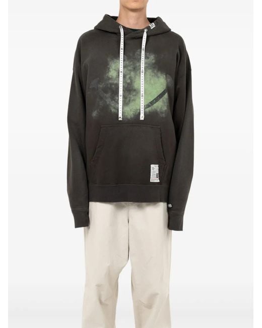 Maison Mihara Yasuhiro Black Smiely Face-Print Distressed Hoodie for men